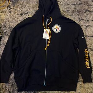 Nike Black Hoodie with Yellow Drawstrings